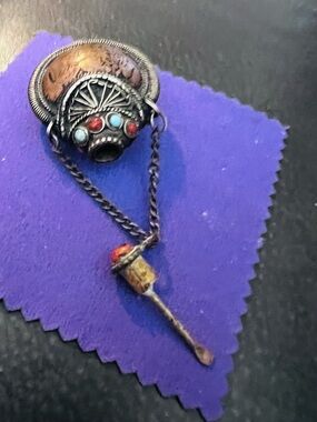 Vintage Ethnic Silver Snuff with Turquoise Coral accents.